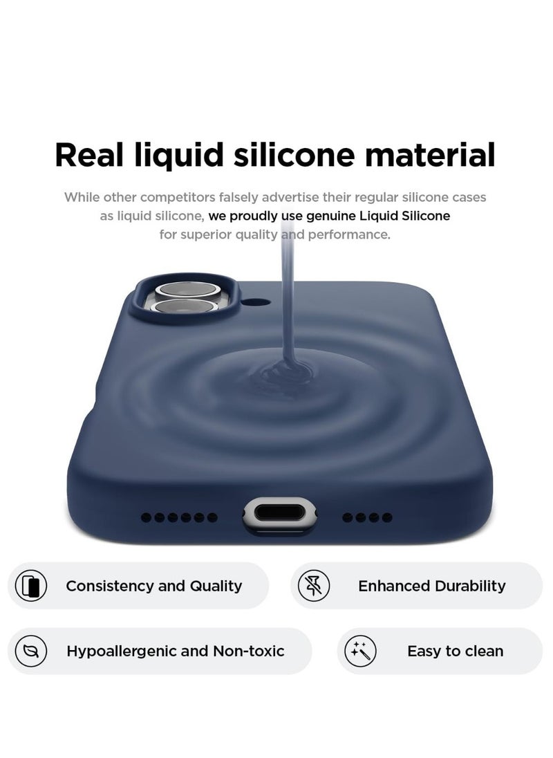X-level Liquid Silicone Case Cover For Iphone 16,Silky Soft Touch Full Body Protective Phone Case Anti Scratch Shockproof Cover With Microfiber Lining,Slim Protective Back Cover with Comfortable Hold Touch Feeling and Anti-fingerprint  - Image 2