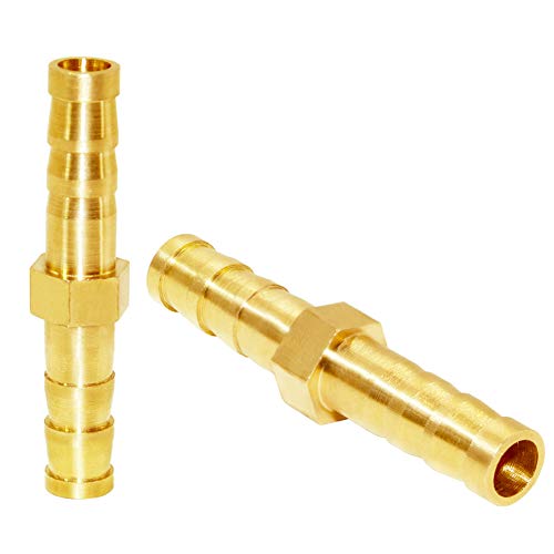 JoyTube Brass Hose Barb Fitting Metals Splicer Mender, 1/4" Barb Hose Union Fuel Gas Water Air (Pack of 12) - Image 3