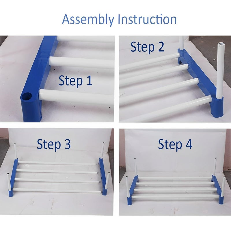 Demark DEMARK Premium Multipurpose Metal Stackable and Durable Easy to Assemble Space Saving Shoe Rack Blue 6 Shelves - Image 5