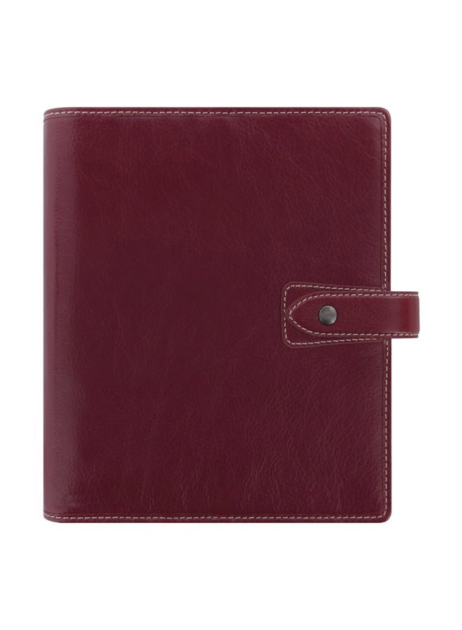 FILOFAX منظم مالدن، حجم A5، بورجوندي - ملمس، جلد بوفالو كامل الحبة، ستة حلقات، إدراج أسبوعي بلون كريمي قطن، متعدد اللغات (C021703) - Image 1