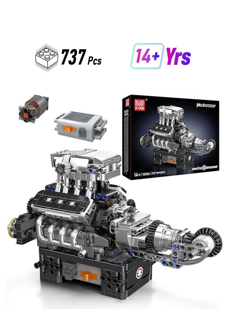 mould king 10206 MCL Supercar Building Blocks, V8 Engine Transmission Model Kit,Educational Sports Car Buildking Bricks Set, Construction Gift for Adults Teens  - Image 1