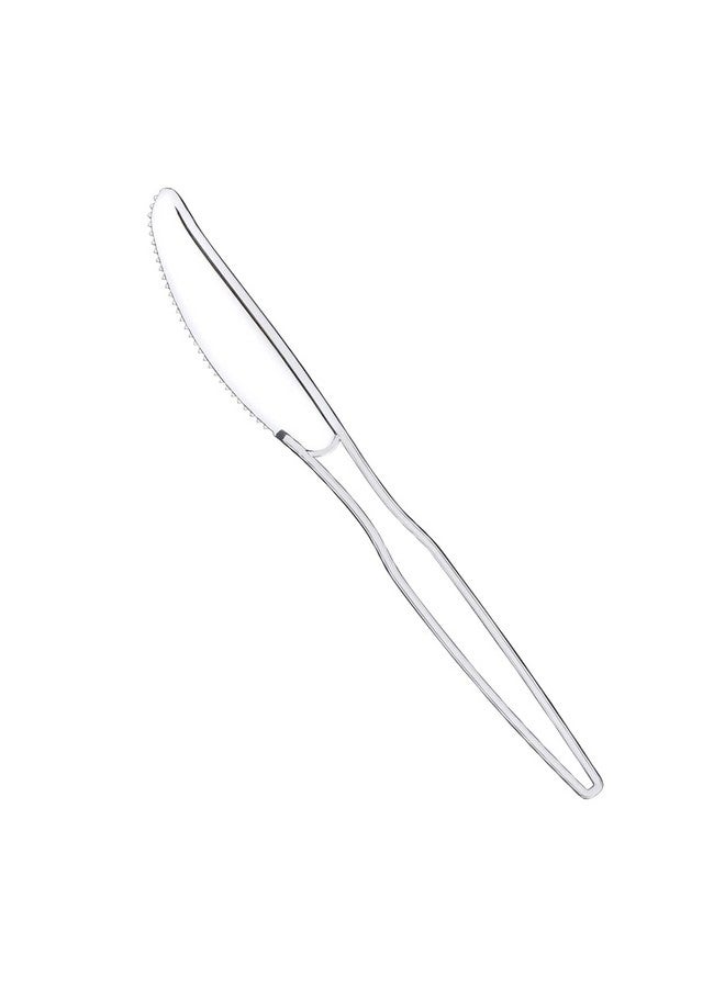 Comfy Package [100 Pack Heavy Duty Disposable Clear Plastic Knives - Basic Cutlery for Parties, Events, and Everyday Use - Image 1
