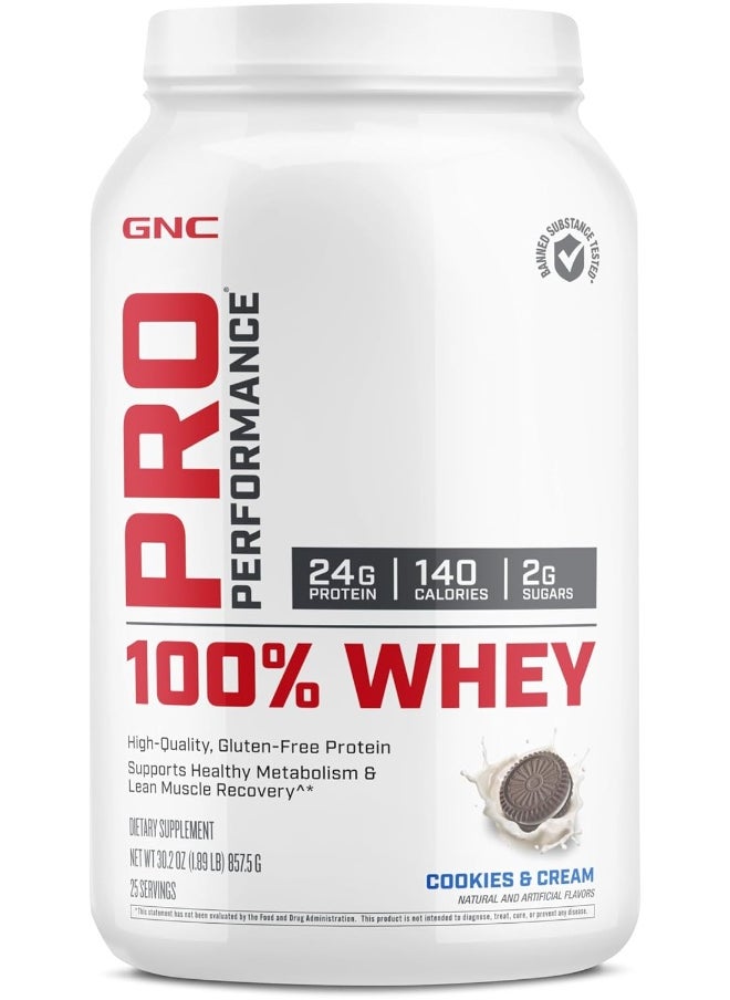 GNC Pro Performance 100 Whey Cookies Cream 0.9Kg.  - Image 1