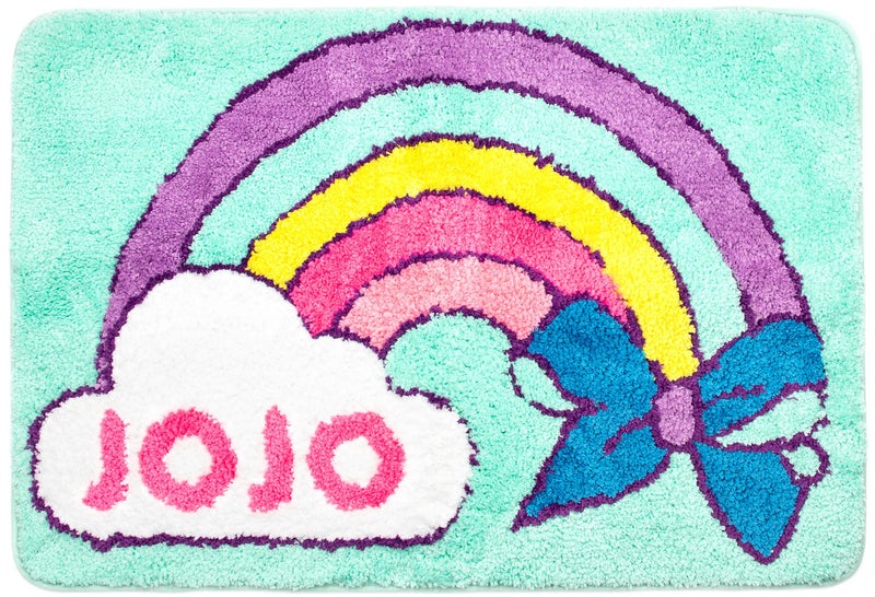 Jay Franco Jay Franco Nickelodeon JoJo Siwa Retro Rainbow 14 Piece Bathroom Set - Includes Shower Curtain  12 Hooks  & Non-Slip Bath Rug - Easy Care Fabric Features Unicorn (Official Nickelodeon Product) - Image 5