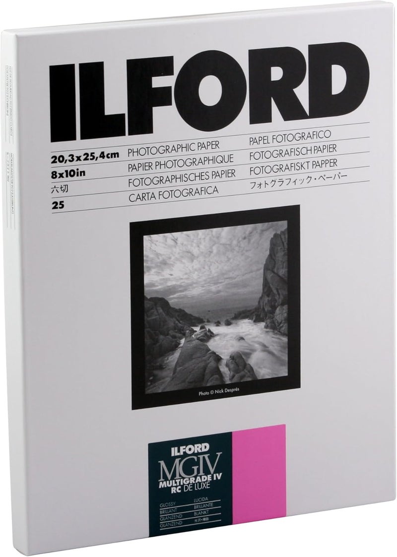 Multigrade IV RC Deluxe Resin Coated VC Variable Contrast - Black and White Enlarging Paper, 8x10 Inches, 25 Sheets, Glossy Surface (116 8190)