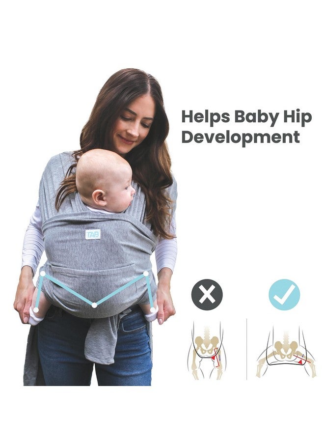 Tab Fabric Baby Wrap Carrier Sling Unisex Size Adjustable Mens Womens Easy Infant Carrier Slings For Babies Girl Boy Baby Carriers For Newborn To Toddler Baby Shower Usa Owned (Grey) - Image 4