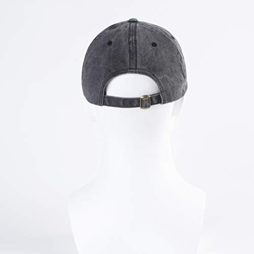 LANGZHEN Unisex Baseball Cap 100% Cotton Fits Men Women Washed Denim Adjustable Dad Hat(Black) - Image 5