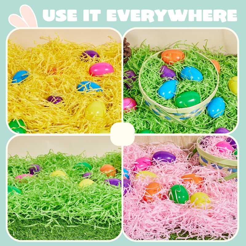 JOYIN Easter Grass Crinkle Cut Recyclable Paper Shred Filler(Pink, Yellow and Green) for Gift Wrapping, Wedding Birthday Craft Boxes Bags Filling, Party Decoration, Basket Grass Stuffers 280g (10 oz) - Image 5