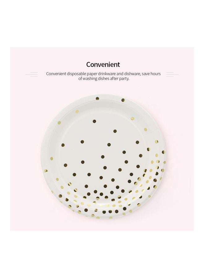 NIBEMINENT Pack Of 180 Paper Cup And Plate White/Gold  - Image 2
