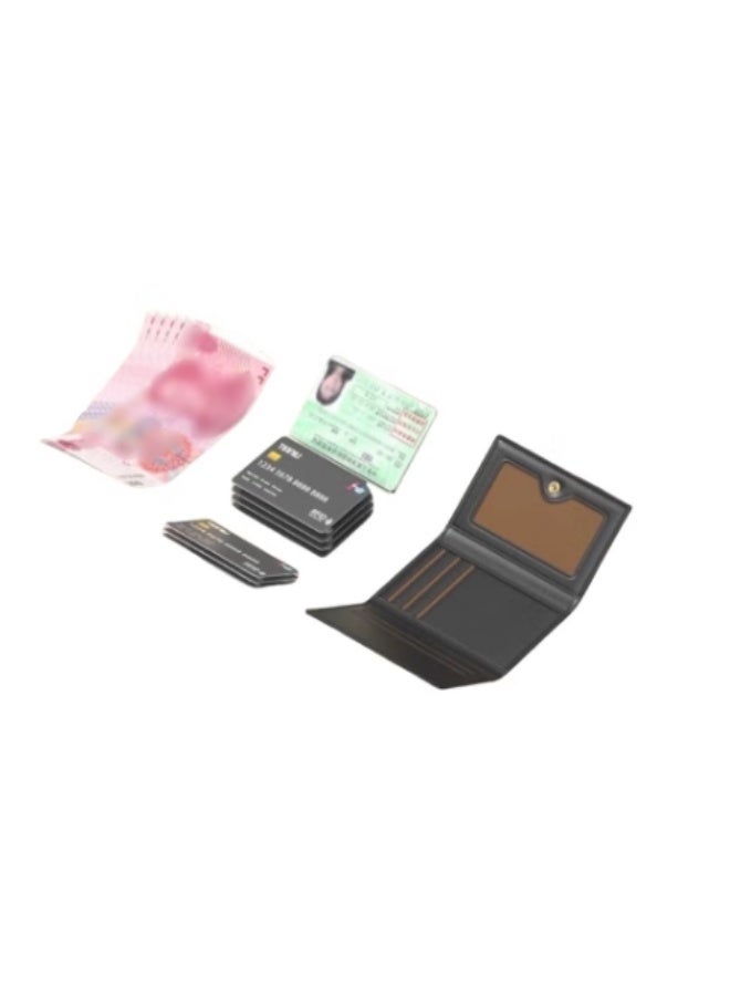 PU Leather Trifold Wallet for Men - RFID Wallets Slim 7 Credit Card Holder 1 ID Compartment - Image 4