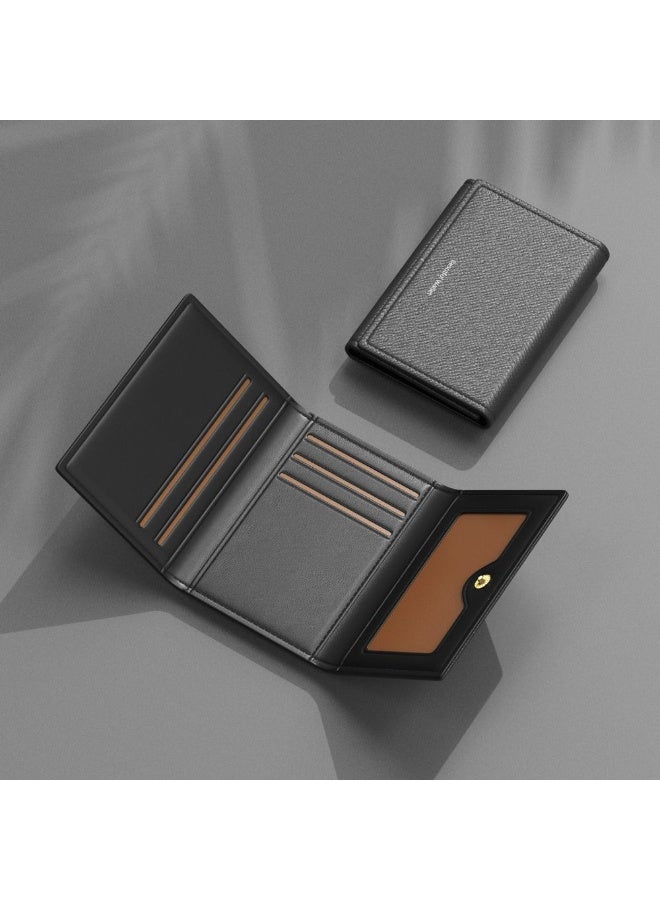 PU Leather Trifold Wallet for Men - RFID Wallets Slim 7 Credit Card Holder 1 ID Compartment - Image 1