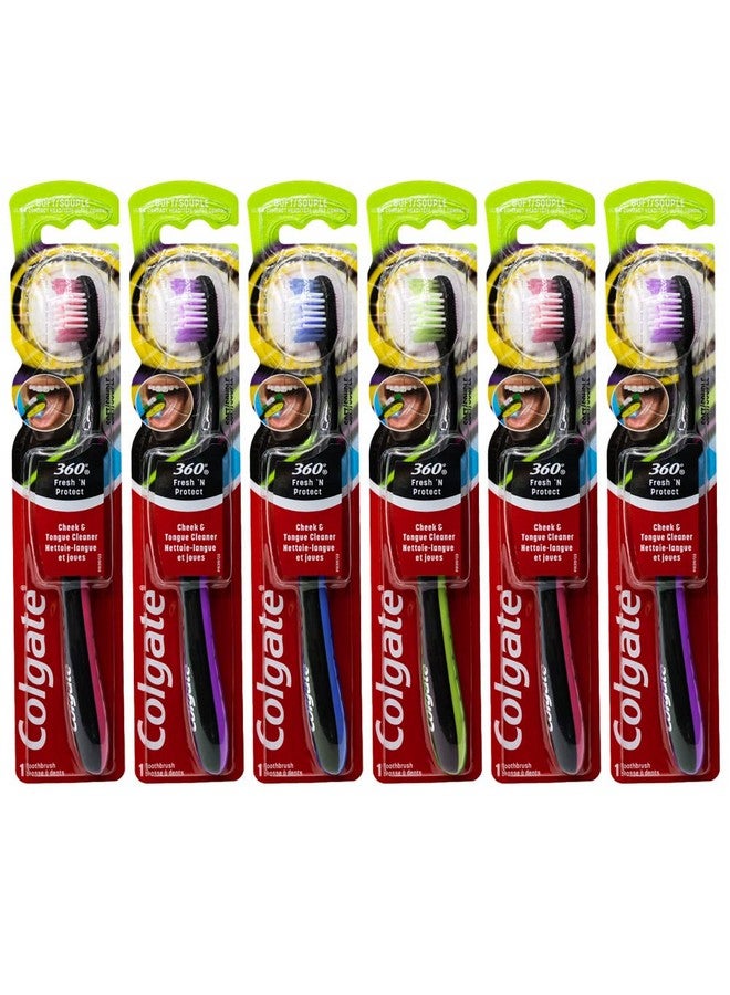 كولجيت فرشاة أسنان كولجيت 360 فريش آند بروتيكت، صغيرة الحجم، ناعمة (قد تختلف الألوان) - عبوة من 6 قطع - Image 1