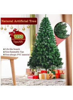 SINCHER SINCHER Artificial Tree 6ft 1250 branches of flocked tree, easy to assemble, iron frame, for home use  - Image 2