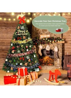 SINCHER SINCHER Artificial Tree 6ft 1250 branches of flocked tree, easy to assemble, iron frame, for home use  - Image 3