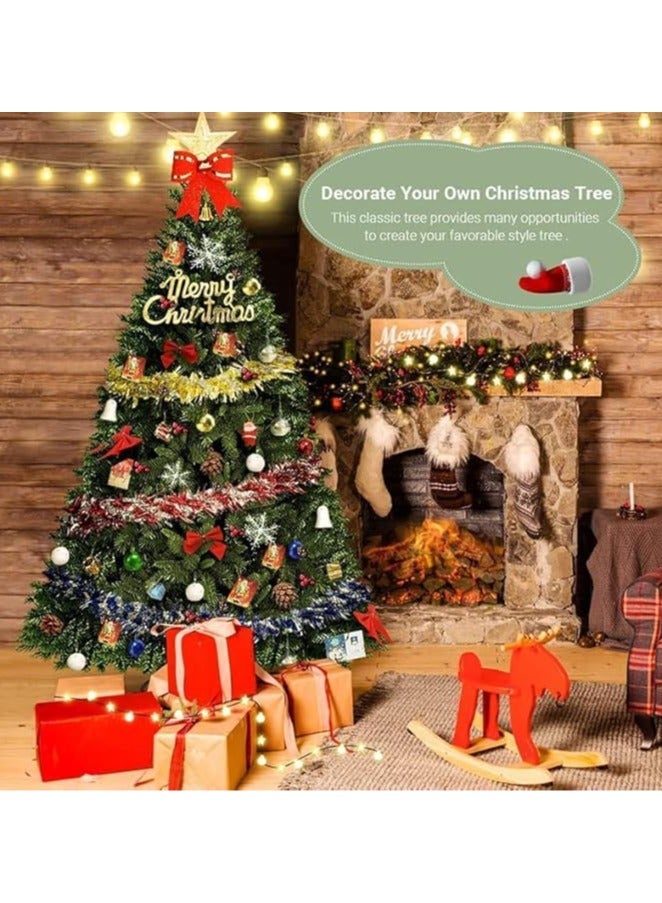 SINCHER SINCHER Artificial Tree 6ft 1250 branches of flocked tree, easy to assemble, iron frame, for home use  - Image 3