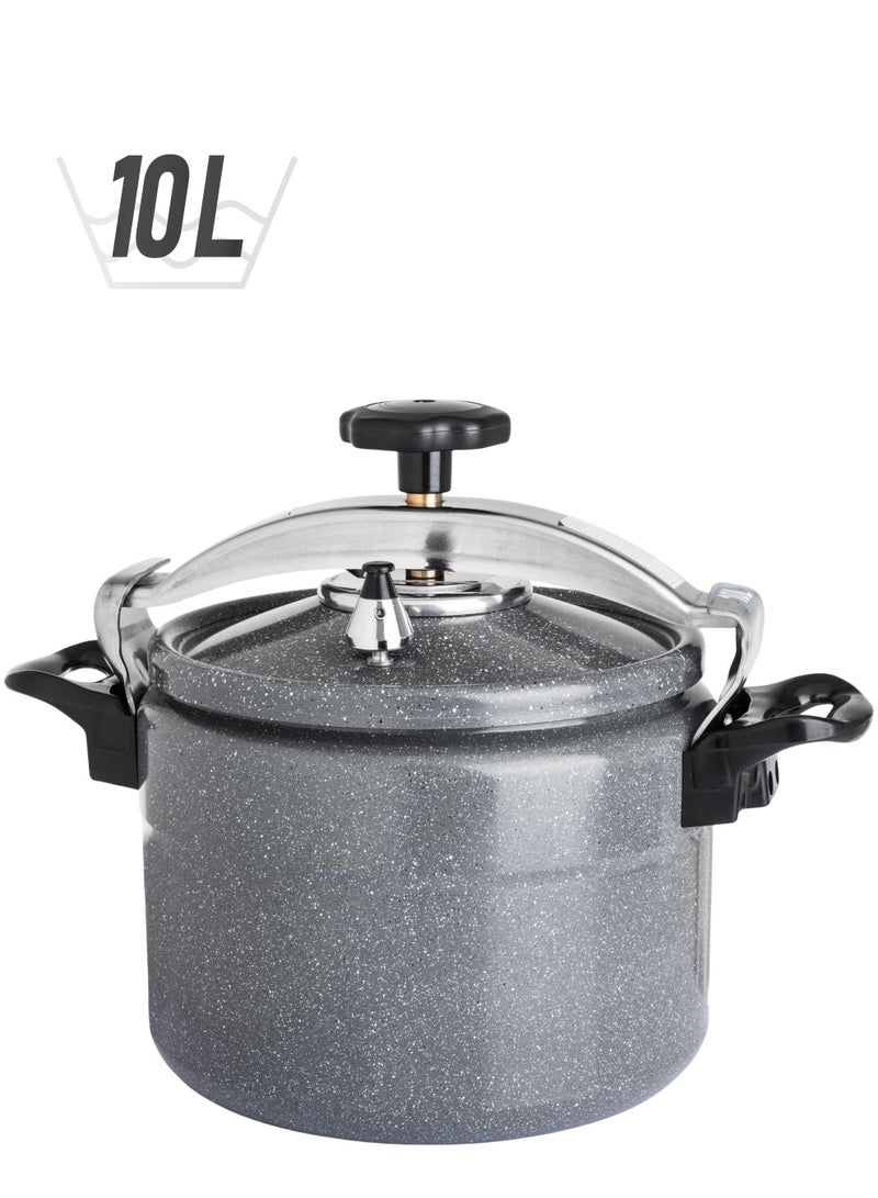 Hic 10 literLiters Aluminium Granite Pressure Cooker 10 liter Grey Color Gray - Image 1