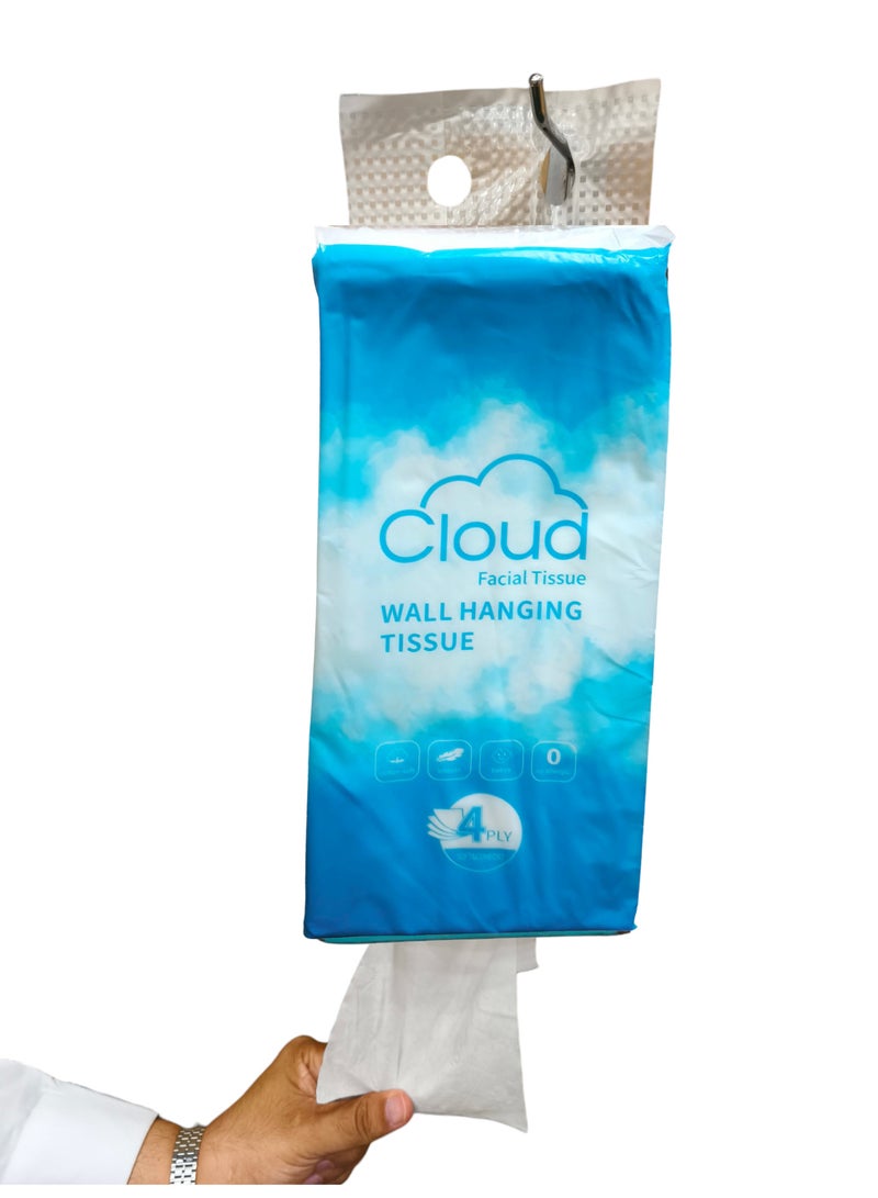 كلاود 6 عبوات من مناديل معلقة على الحائط مكونة من 4 طبقات تحتوي كل عبوة على 1200 منديل - Image 2