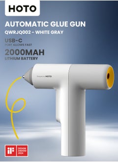 HOTO Auto Hot Glue Gun – Cordless Glue Gun for Crafts, DIY, Repair, Decorating, Floral Projects – One-Press Operation, 30s Fast Preheat, Anti-Drip, Auto Shut-Off, 3000mAh Battery, 40 Colorful Glue Sticks Included – QWRJQ002  - Image 1