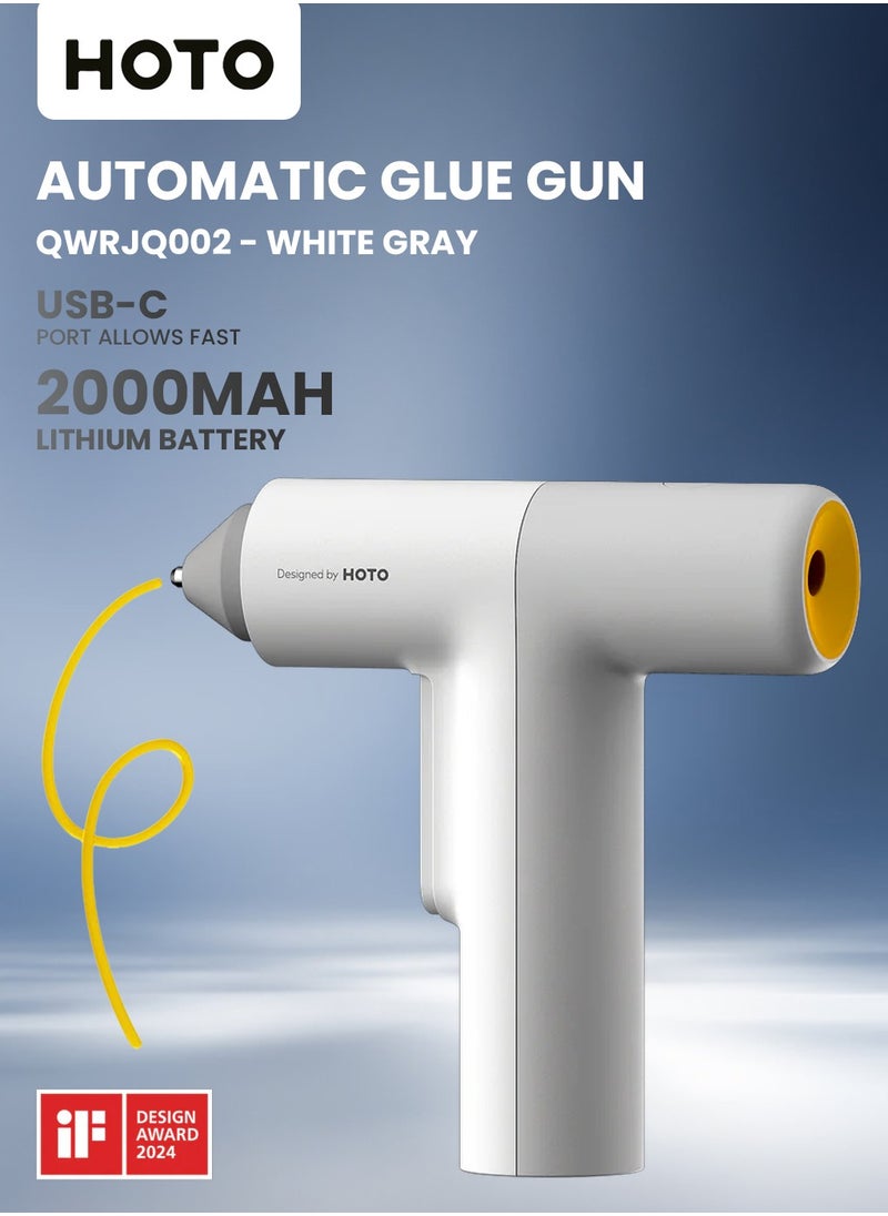HOTO Auto Hot Glue Gun – Cordless Glue Gun for Crafts, DIY, Repair, Decorating, Floral Projects – One-Press Operation, 30s Fast Preheat, Anti-Drip, Auto Shut-Off, 3000mAh Battery, 40 Colorful Glue Sticks Included – QWRJQ002  - Image 1