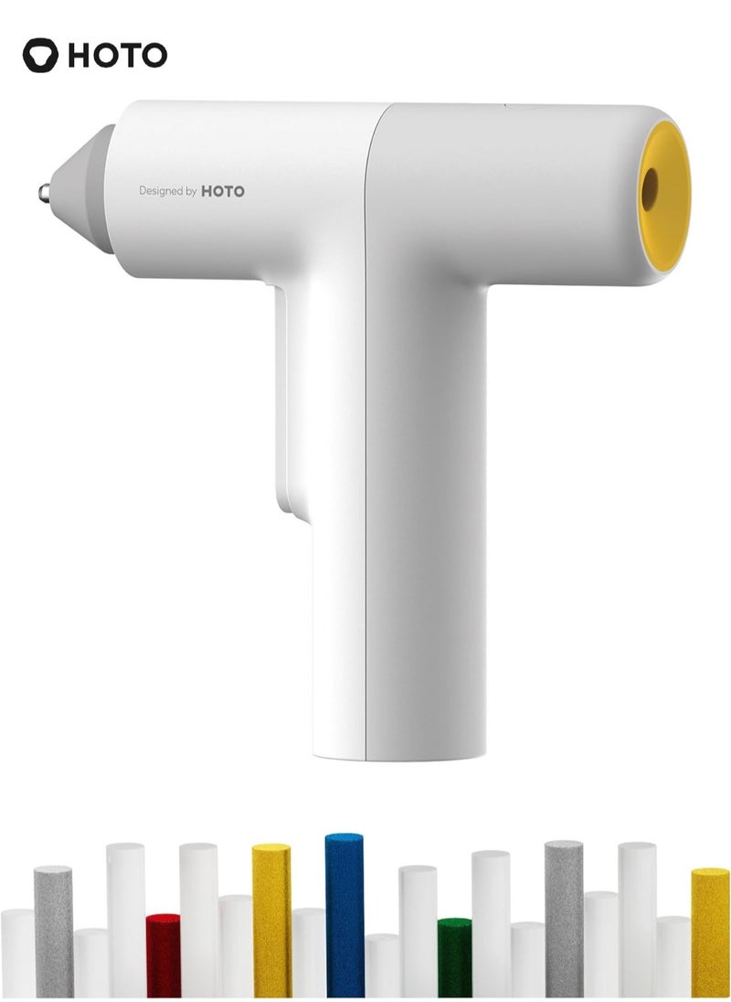HOTO Auto Hot Gluegun – Cordless Gluegun for Crafts, DIY, Repair, Decorating, Floral Projects – One-Press Operation, 30s Fast Preheat, Anti-Drip, Auto Shut-Off, 3000mAh Battery, 40 Colorful Glue Sticks Included – QWRJQ002  - Image 1