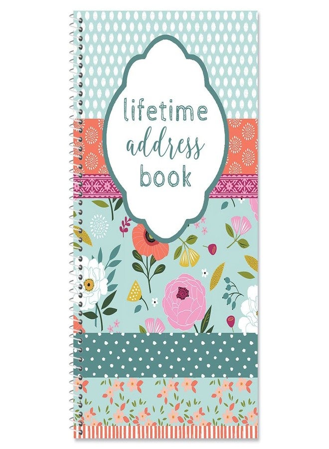 Current Chic Blooms Address Book - 94 Pages; Small 5" x 8-1/2" Size for Purse or Office, Spiral Bound Soft Cover Organizer for Contacts, Addresses, Email, & Phone Numbers + 50 Replacement Stickers - Image 1