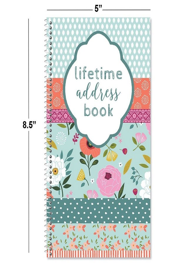 Current Chic Blooms Address Book - 94 Pages; Small 5" x 8-1/2" Size for Purse or Office, Spiral Bound Soft Cover Organizer for Contacts, Addresses, Email, & Phone Numbers + 50 Replacement Stickers - Image 3