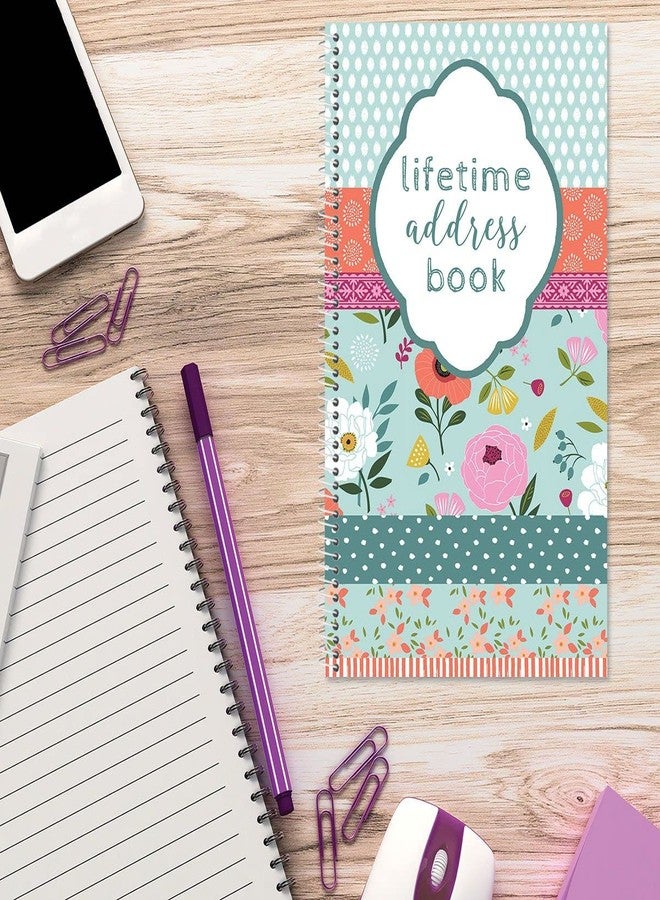Current Chic Blooms Address Book - 94 Pages; Small 5" x 8-1/2" Size for Purse or Office, Spiral Bound Soft Cover Organizer for Contacts, Addresses, Email, & Phone Numbers + 50 Replacement Stickers - Image 5
