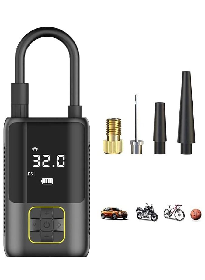 VAYMAY VAYMAY Electric Tire Inflator Air Pressure Pump for Car Air Pump Tire Inflator with Digital Pressure 150PSI, 2000mAh Battery, Auto Off, Air Compressor for Car, Bike, Bicycle & Ball With Emergency LED  - Image 1