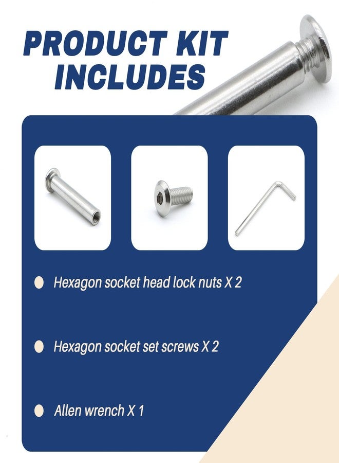 Terixe 2 Pack OEM 001177 005362 Top Connector Bracket Mounting Bolt - Compatible with Bennington SS Bimini - 304 Stainless Steel with Hex Wrench - for Bennington Pontoon Accessories & Boat Parts - Image 3
