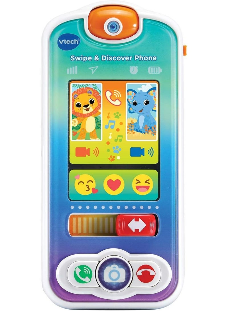 VTech Swipe & Discover Phone, Play Phone for Baby Girls & Boys, Interactive Toy with Lights and Sounds, Phone Toys for Babies, Learning Toy with Animals and Numbers, Ages 6 Months+, English Version - Image 3