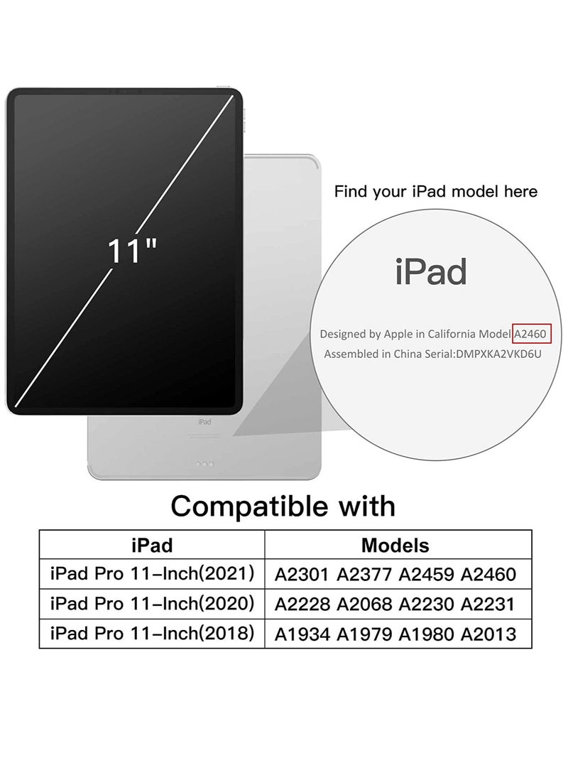 Jetech حافظة لجهاز آيباد برو 11 بوصة 2021 2020 2018 متوافقة مع قلم التغطية مع خاصية الاستيقاظ التلقائي والنوم باللون الأسود - Image 4