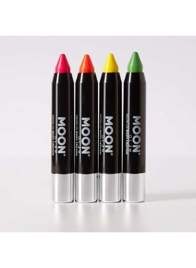 Moon Glow Blacklight Neon Face Paint Stick/Body Crayon Makeup For The Face & Body Intense Set Of 4 Colours Glows Brightly Under Blacklights - Image 3
