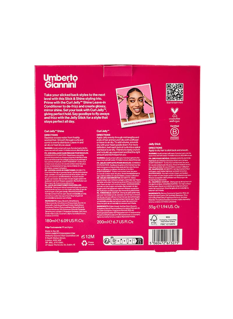 Umberto Giannini Slick & Shine Styling Kit - Includes a Styling Gel & Shine Spray for Creating Polished, Sleek Hairstyles with a High-Gloss Finish (Set) - Image 2