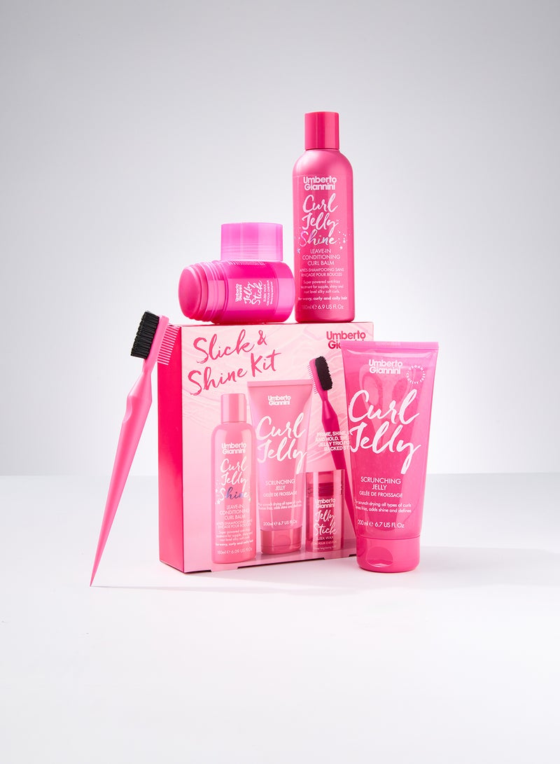 Umberto Giannini Slick & Shine Styling Kit - Includes a Styling Gel & Shine Spray for Creating Polished, Sleek Hairstyles with a High-Gloss Finish (Set) - Image 3