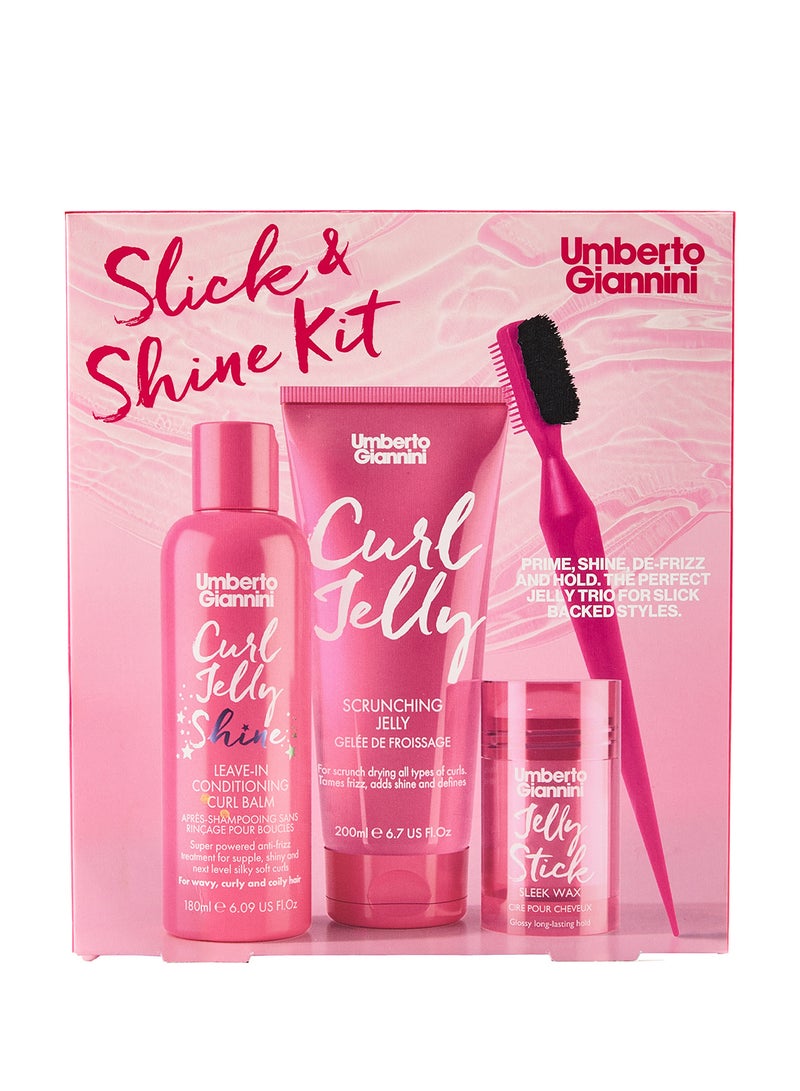 Umberto Giannini Slick & Shine Styling Kit - Includes a Styling Gel & Shine Spray for Creating Polished, Sleek Hairstyles with a High-Gloss Finish (Set) - Image 1