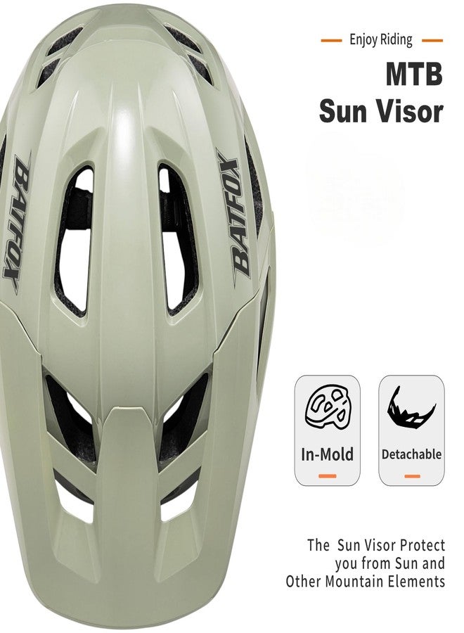 بات فوكس خوذة دراجة جبلية من باتفوكس للرجال والنساء، خوذة دراجة جبلية ودراجة كهربائية للبالغين، مقاس (52-60 سم) (مع نظارات واقية - لون كاكي لامع، مقاس كبير (56-60 سم)) - Image 5