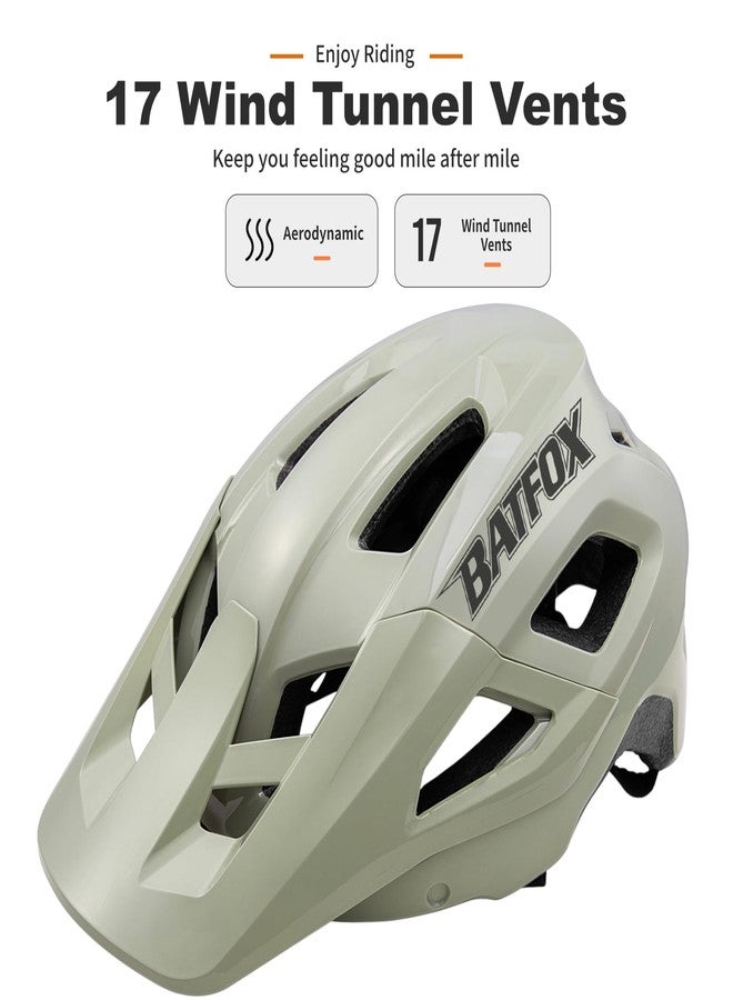 بات فوكس خوذة دراجة جبلية من باتفوكس للرجال والنساء، خوذة دراجة جبلية ودراجة كهربائية للبالغين، مقاس (52-60 سم) (مع نظارات واقية - لون كاكي لامع، مقاس كبير (56-60 سم)) - Image 4