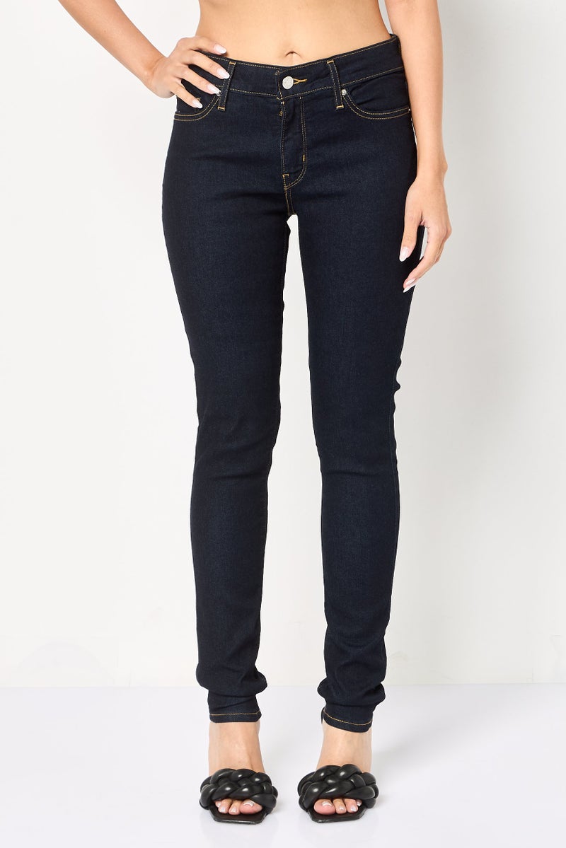 Levi's جينز نسائي ضيق عالي الخصر قابل للتمدد، أزرق دنيم - Image 1