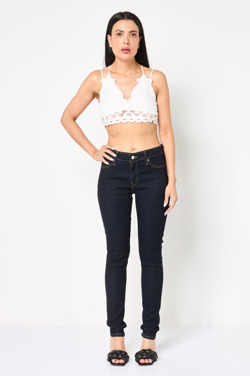 Levi's جينز نسائي ضيق عالي الخصر قابل للتمدد، أزرق دنيم - Image 2