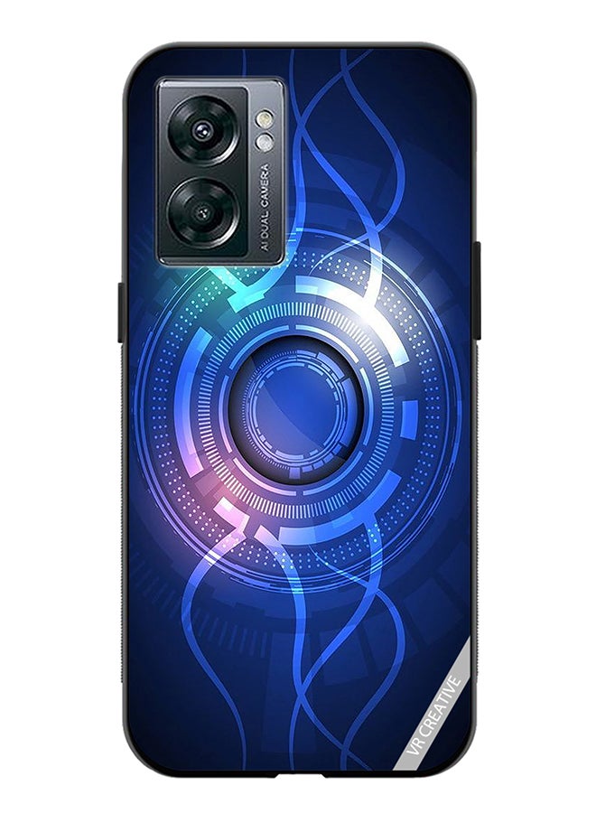 VR CREATIVE Protective Case Cover For Oppo A57 5G Blue Abstract Design Multicolour - Image 1
