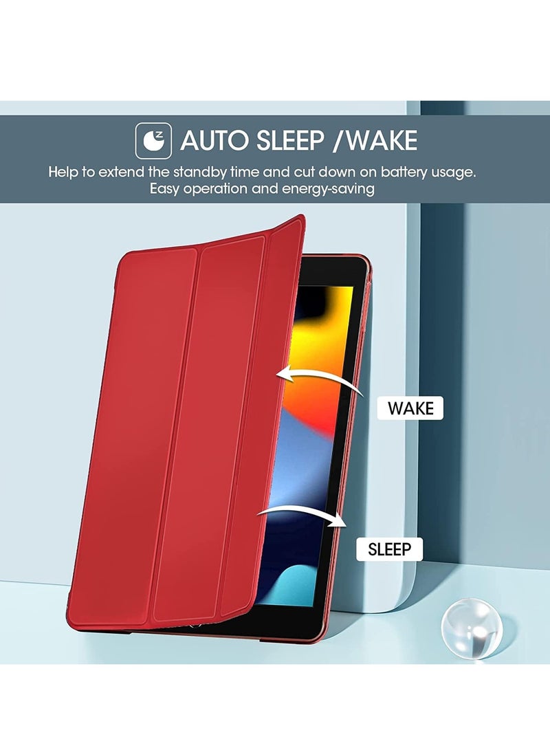 ELTRAZONE iPad 10.2 Case - Slim Stand Hard Back Shell Protective Smart Cover for iPad 9th Generation (2021), 8th Generation (2020), and 7th Generation (2019) - Red - Image 4