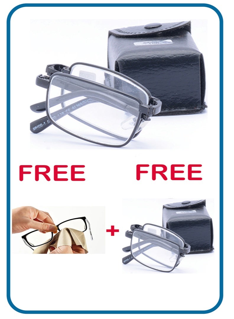 Foldable reading glasses for men and women - with case and cleaning cloth - Image 2