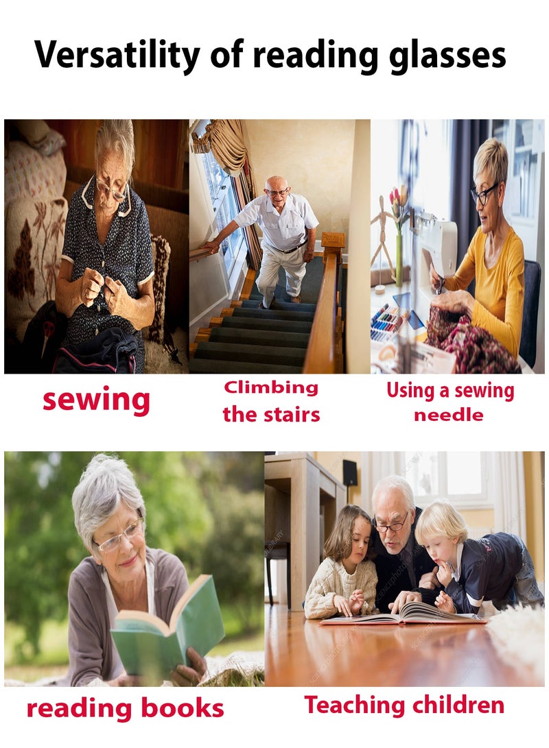 Foldable reading glasses for men and women - with case and cleaning cloth - Image 4