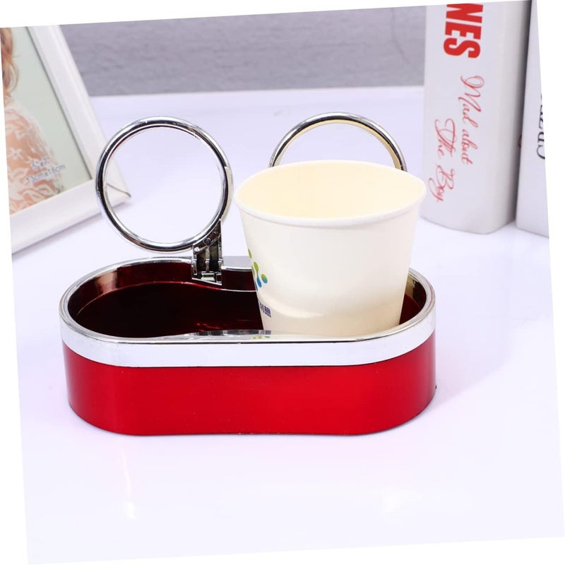 FAVOMOTO 1pc Multi-Function Dual Cup Holder for Cars -Skid Drink Rack for Canned Beverages Fit for All Vehicle Models Red - Image 2
