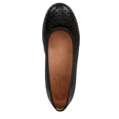 Vionic Women’s Spark Robyn ii Perf Ballet Flat- Supportive Ladies Shoes that Includes a Concealed Orthotic Black Leather 6 Medium - Image 4