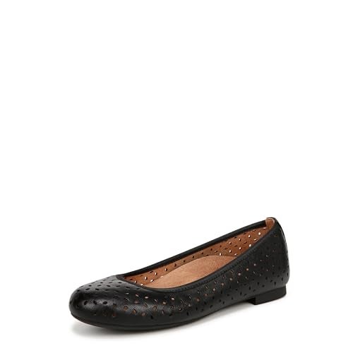 Vionic Women’s Spark Robyn ii Perf Ballet Flat- Supportive Ladies Shoes that Includes a Concealed Orthotic Black Leather 6 Medium - Image 2