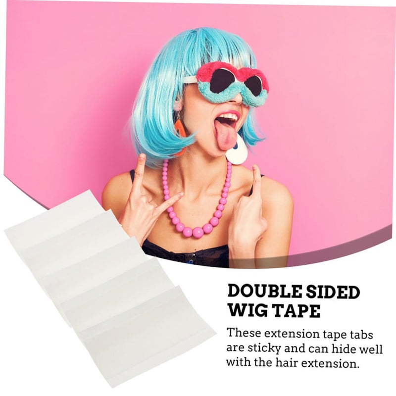 Gulf climate upgraded quality Healeved 10pcs Double-Sided Hair Extension Tape Strong Adhesive Replacement Tabs for Wigs and Hairpieces Invisible and Durable Fit for All Hair Types White High strength upgraded material - Image 4