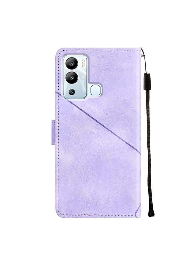 Green Tiger Case For Infinix Hot 12i X665 Skin-feel Embossed Leather Phone Case - Image 3