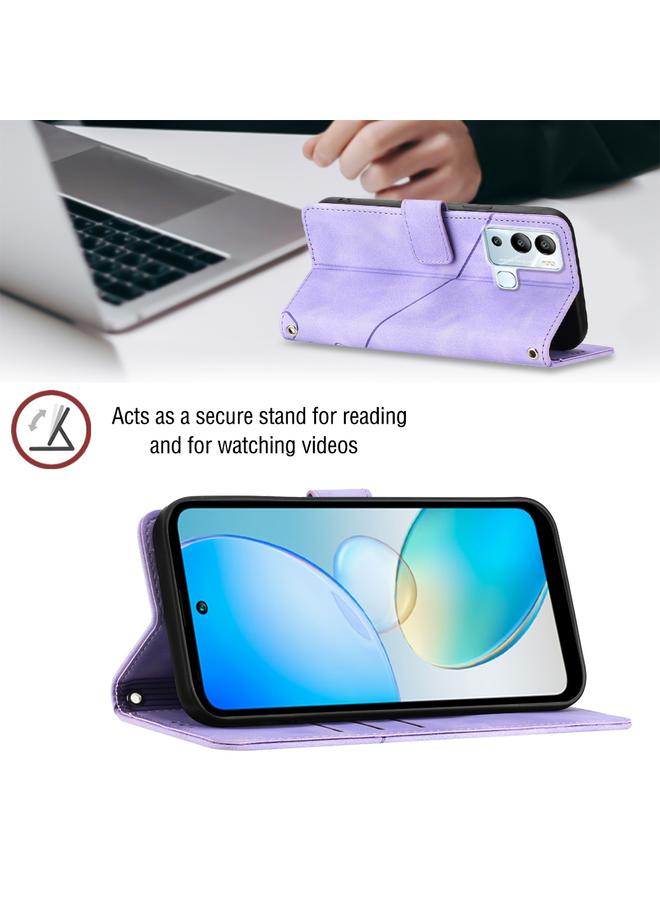 Green Tiger Case For Infinix Hot 12i X665 Skin-feel Embossed Leather Phone Case - Image 5