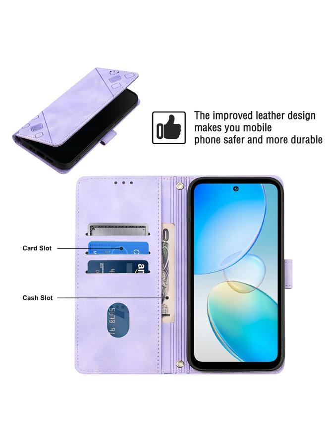 Green Tiger Case For Infinix Hot 12i X665 Skin-feel Embossed Leather Phone Case - Image 4